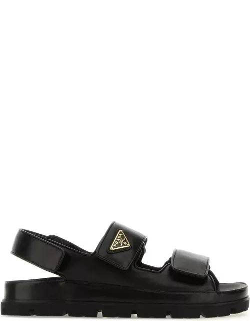Prada Black Nappa Leather Sandal