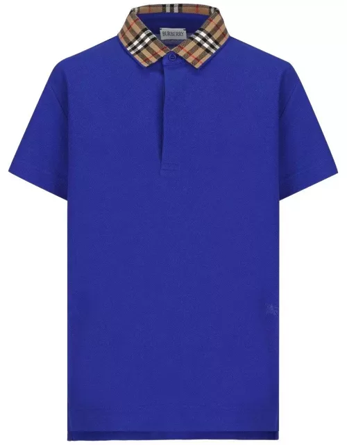 Burberry Check-collar Short Sleeved Polo Shirt
