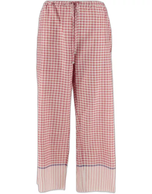 Péro Pure Silk Pants With Check Pattern