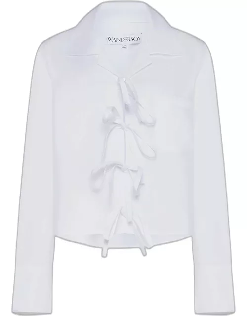 J.W. Anderson Bow-tie Cotton Cropped Shirt