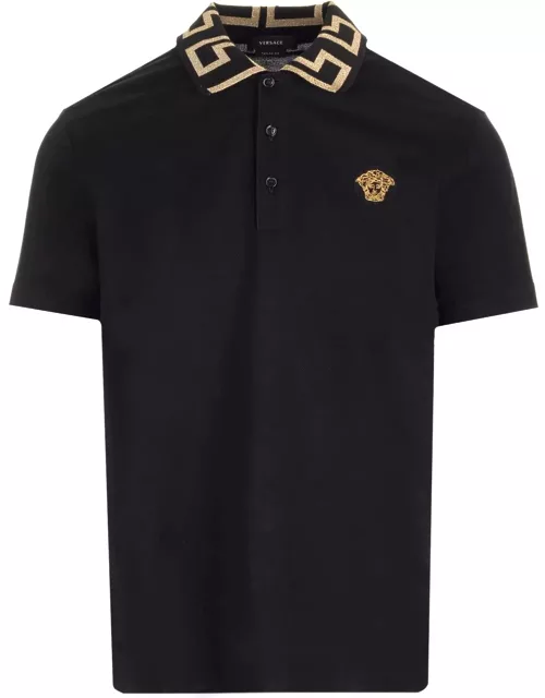 Versace Black greca Polo Shirt