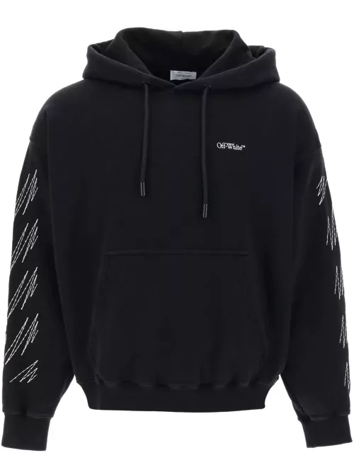 Off-White Hoodie With Contrasting Topstitching