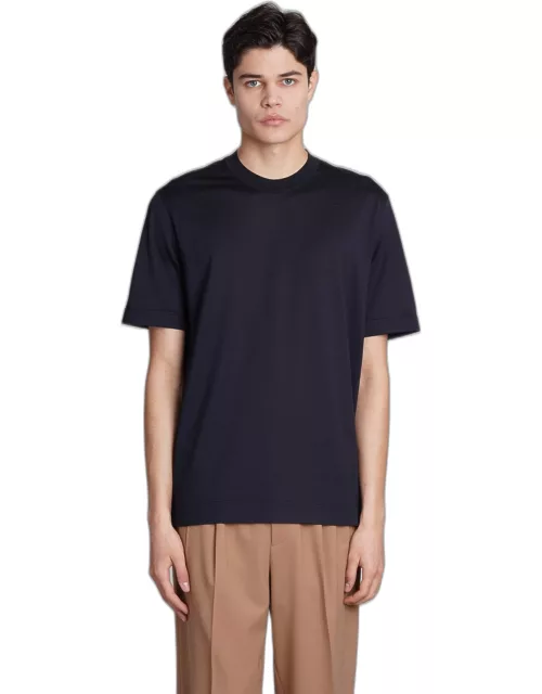 Zegna T-shirt In Blue Cotton