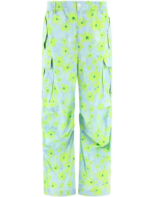 Marni Floral Printed Relaxed Fit Cargo Trouser