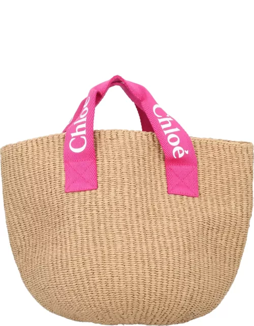 Chloé Raffia Effect Bucket Bag