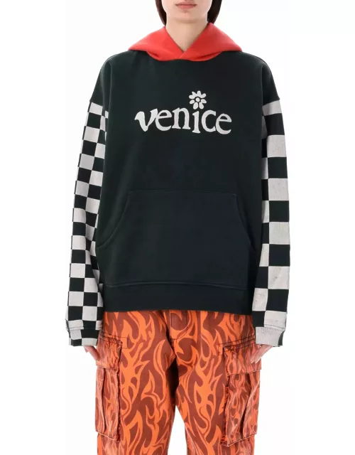 ERL Venice Checked Sleeves Hoodie