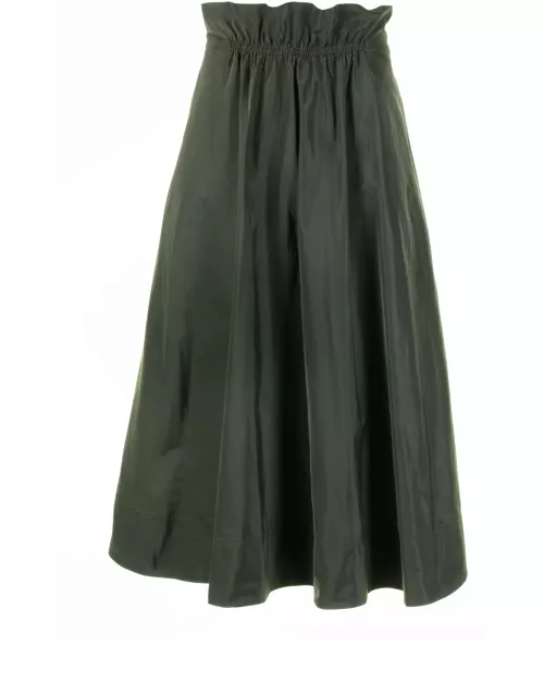 Aspesi Long Green Gathered Skirt