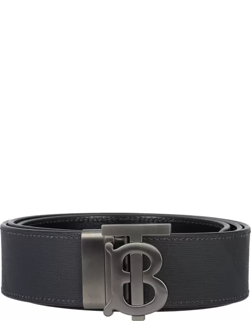 Burberry London Check And Leather Reversible Tb Belt