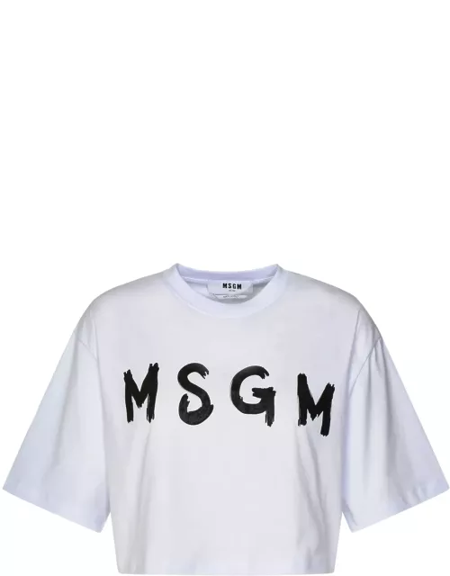 MSGM White Cotton T-shirt