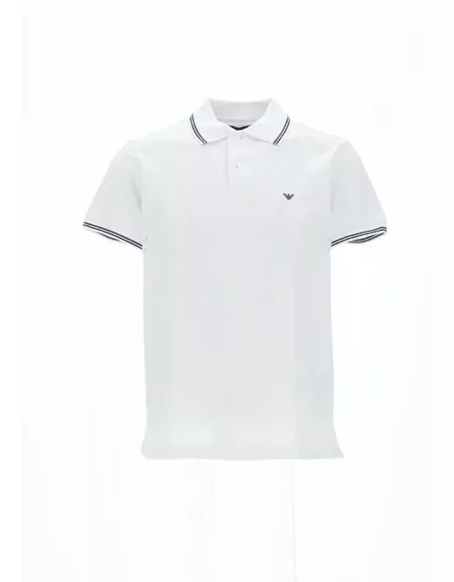 Emporio Armani Logo Embroidered Short Sleeved Polo Shirt