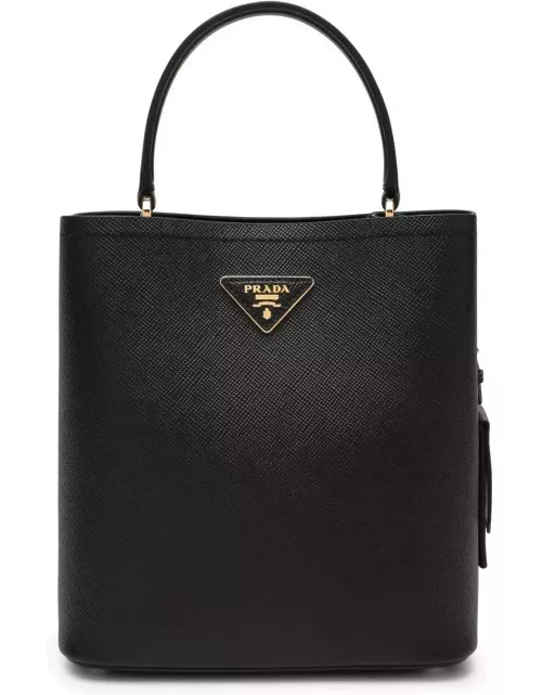 Prada Panier Medium Bag In Black Saffiano