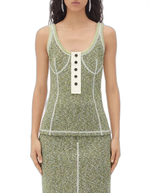 Knotted Mouline Cotton Jersey Tank Top