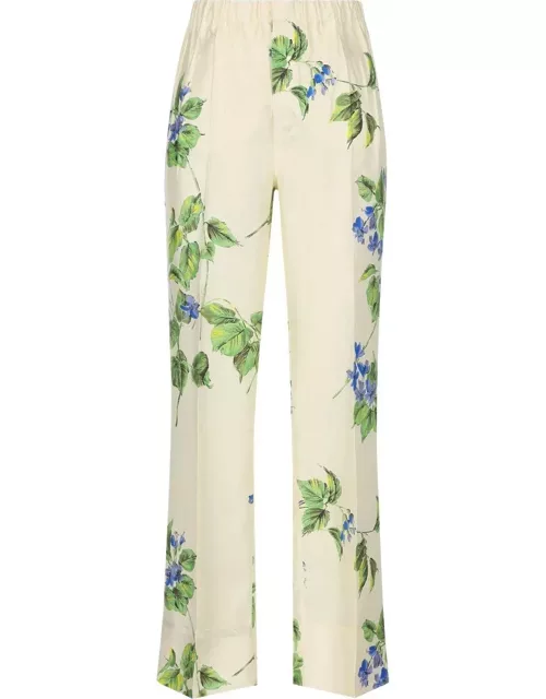 Prada Floral-printed Elasticated Waistband Trouser