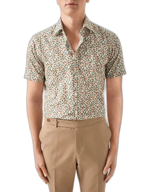 Men's Pineapple-Print Short-Sleeve Shirt
