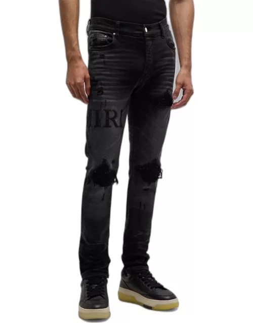 Men's MX1 Applique Slim Distressed Jean