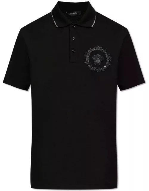 Versace Embroidered Polo Shirt