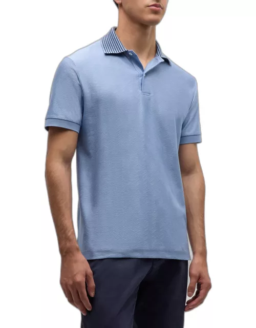 Men's Chevron Cotton Jacquard Polo Shirt