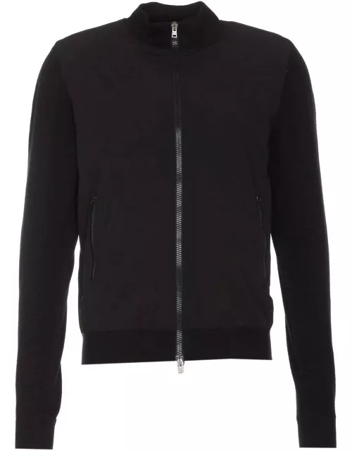 Herno Knitted-panel Zip-up Cardigan