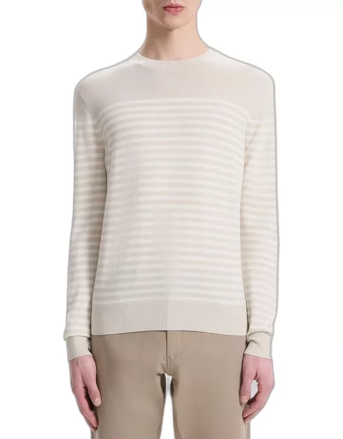 Men's Striped Crewneck Regal Merino Wool Sweater