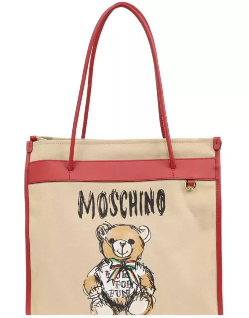 Moschino Teddy Bear Printed Top Handle Bag