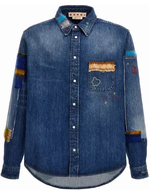 Marni Denim Shirt, Embroidery And Patche