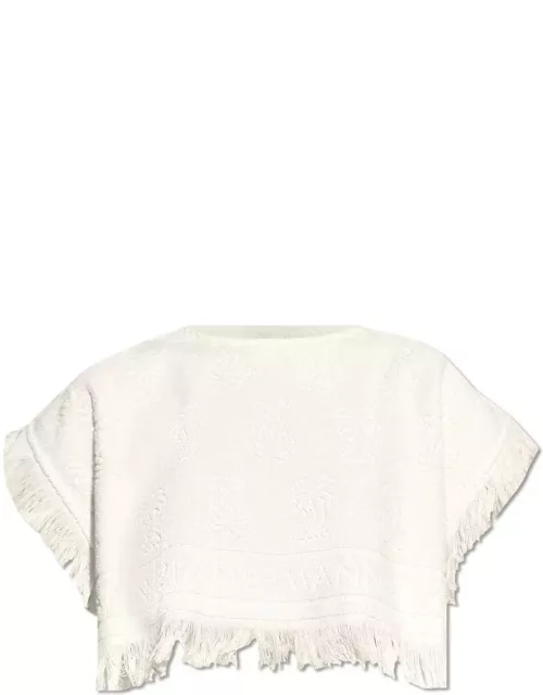 Zimmermann Alight Towelling Round-neck Cropped Top