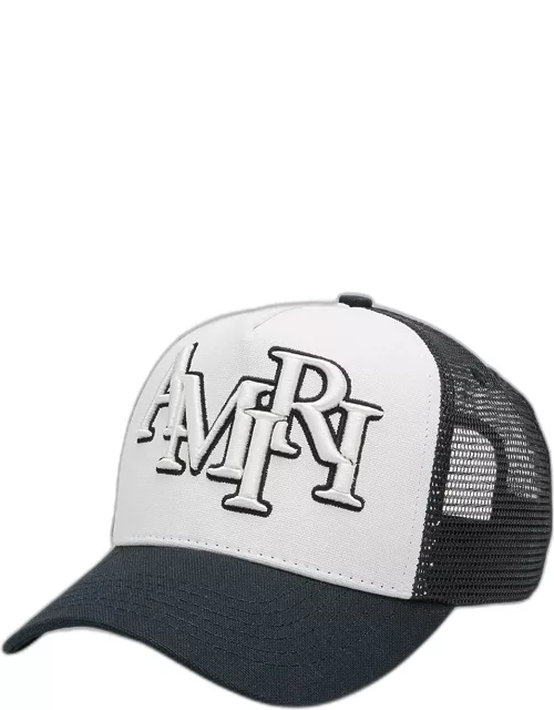 Men's Staggered Logo Trucker Hat