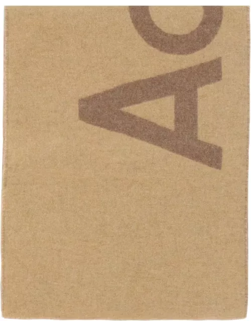 Acne Studios Logo Jacquard Frayed-edge Scarf