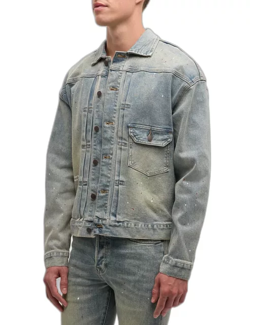 Men's Dipper Embossed Denim Jacket