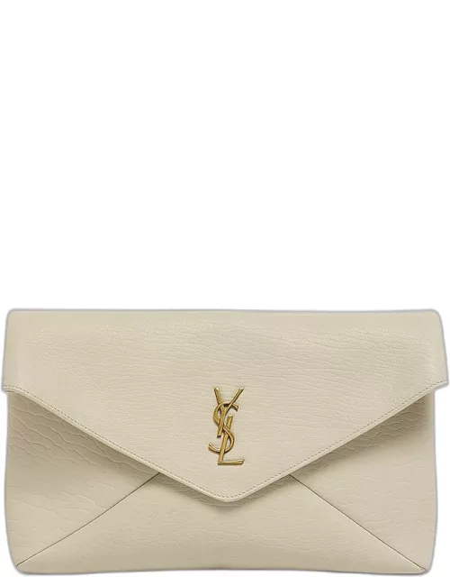 Large YSL Envelope Pouch Clutch Bag in Leather