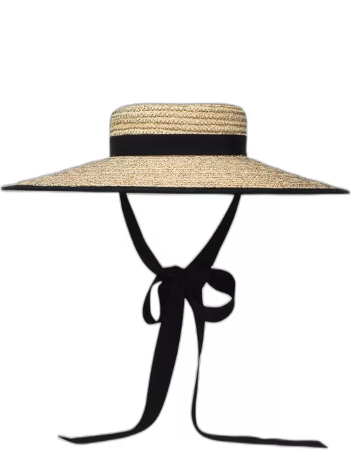 Claiborne Straw Bucket Hat With Cotton Scarf