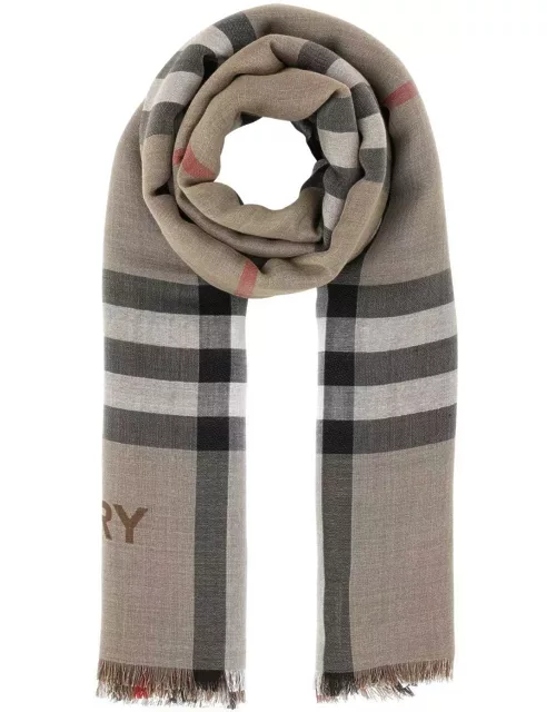 Burberry Frayed Edge Checked Scarf
