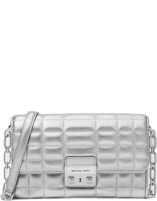 Tribeca Large Quilted Metallic Wallet on Chain