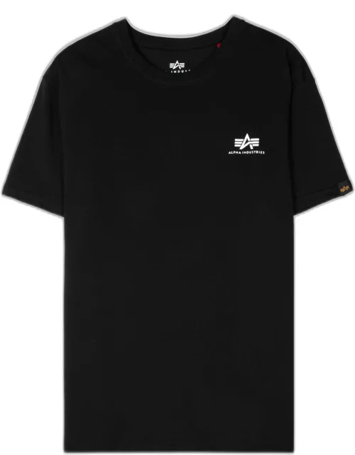 Alpha Industries Basic T Small Logo Black Cotton T-shirt With Chest Logo