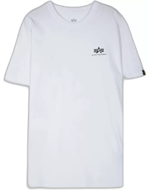 Alpha Industries Basic T Small Logo White Cotton T-shirt With Chest Logo