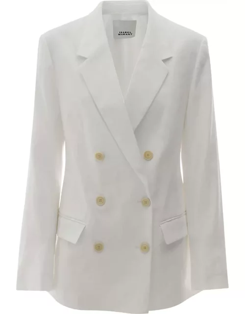 Isabel Marant Double Breasted Blazer With Golden Button