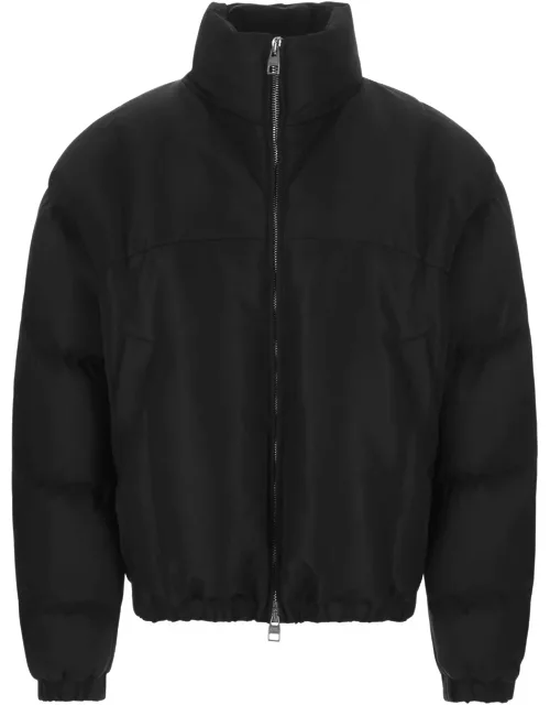 Black Padded Jacket With Seal Embroidery Alexander Mcqueen