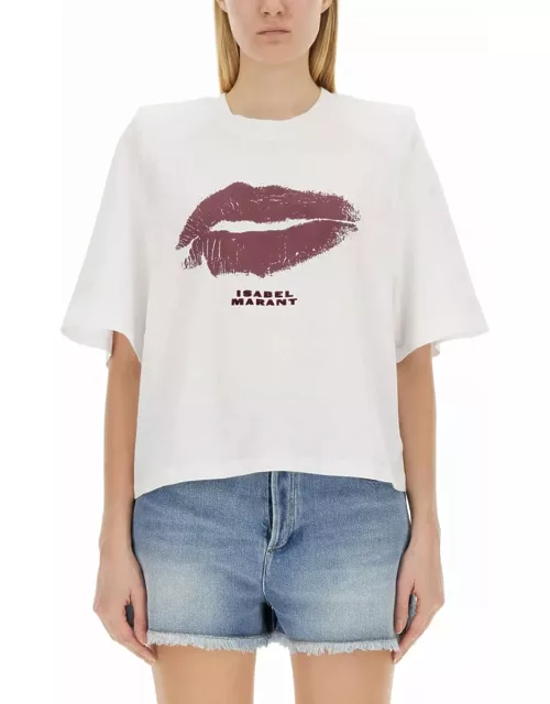 Isabel Marant Lip-printed Crewneck T-shirt