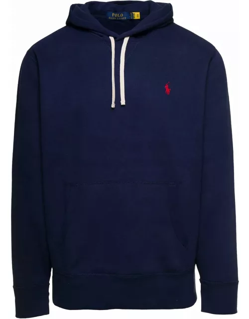 Polo Ralph Lauren Blue Hoodie With Drawstring And Embroidered Logo In Cotton Man