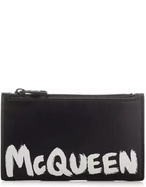 Alexander McQueen Logo Detail Leather Card Holder