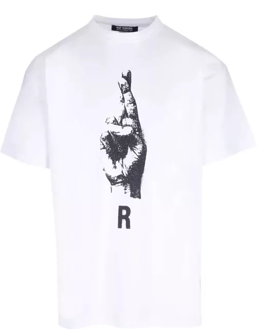 Raf Simons White T-shirt With Front Print