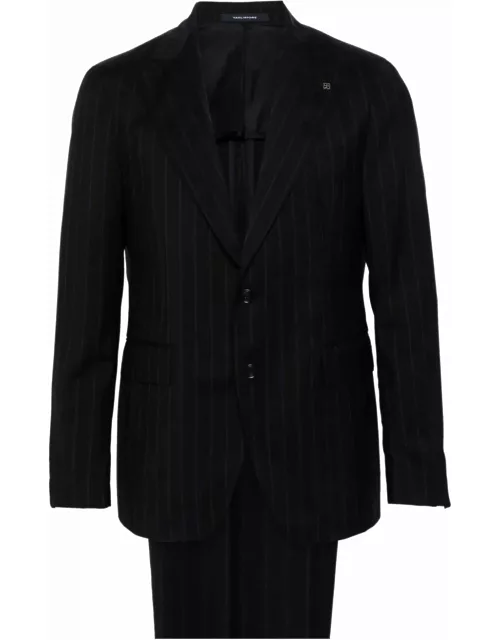 Tagliatore Dark Blue Pinstriped Double-breasted Wool Suit