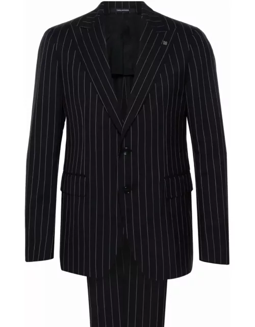 Tagliatore Dark Pinstriped Single-breasted Wool Suit