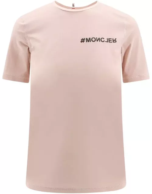 Moncler Grenoble Pink Sensitive Technical Jersey T-shirt With Logo