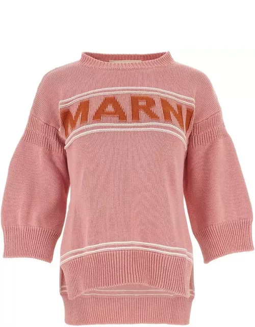 Marni Logo Intarsia Knitted Jumper