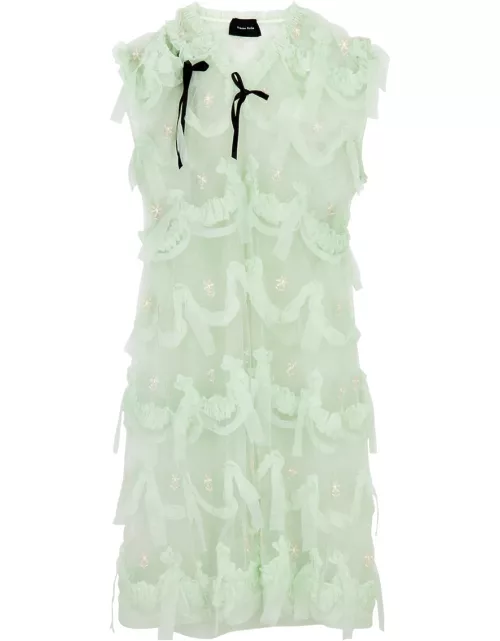 Simone Rocha Ruffled Embroidered Tulle Dress - Mint - 8 (UK8 / S)