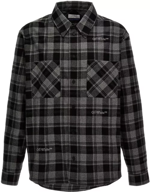 Off-White Check Patterned Buttoned Shirt