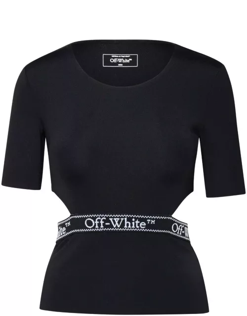 Off-White Logo Band Cut-out Crewneck Top