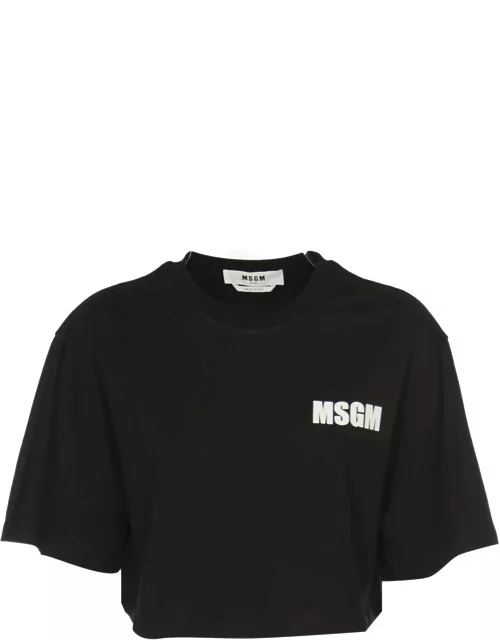 MSGM Logo Cropped T-shirt