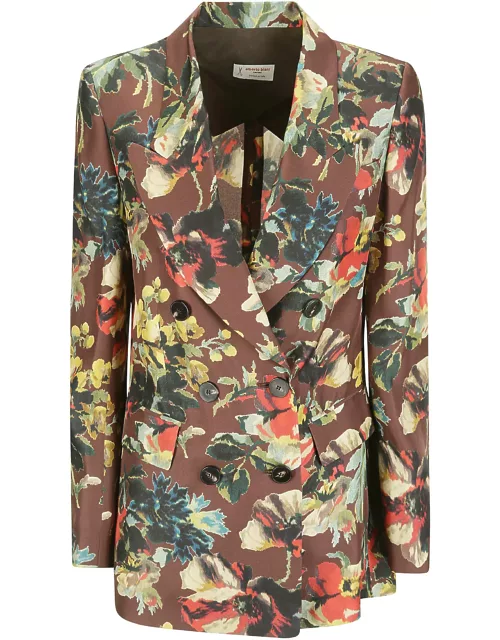 Alberto Biani Double-breasted Tapestry Silk Jacket